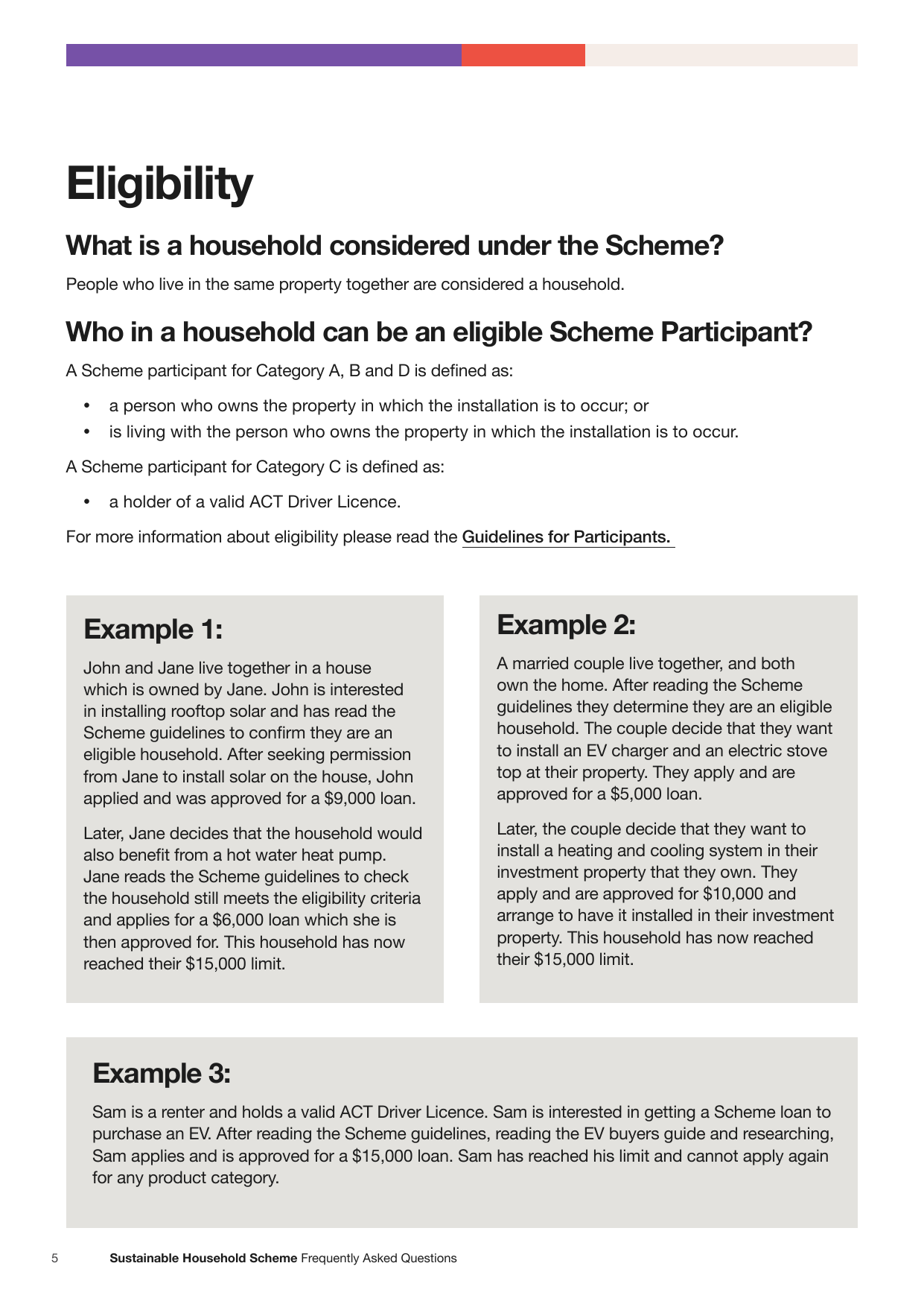 Sustainable Household Scheme Eligibility